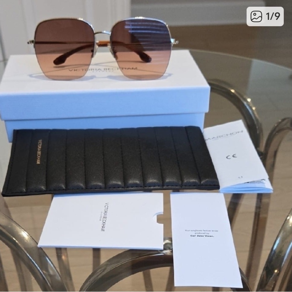Authentic VICTORIA BECKHAM Sunglasses , gold and brown color. Unisex